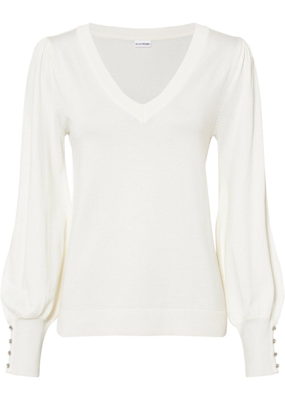 Pull avec boutons bijoux