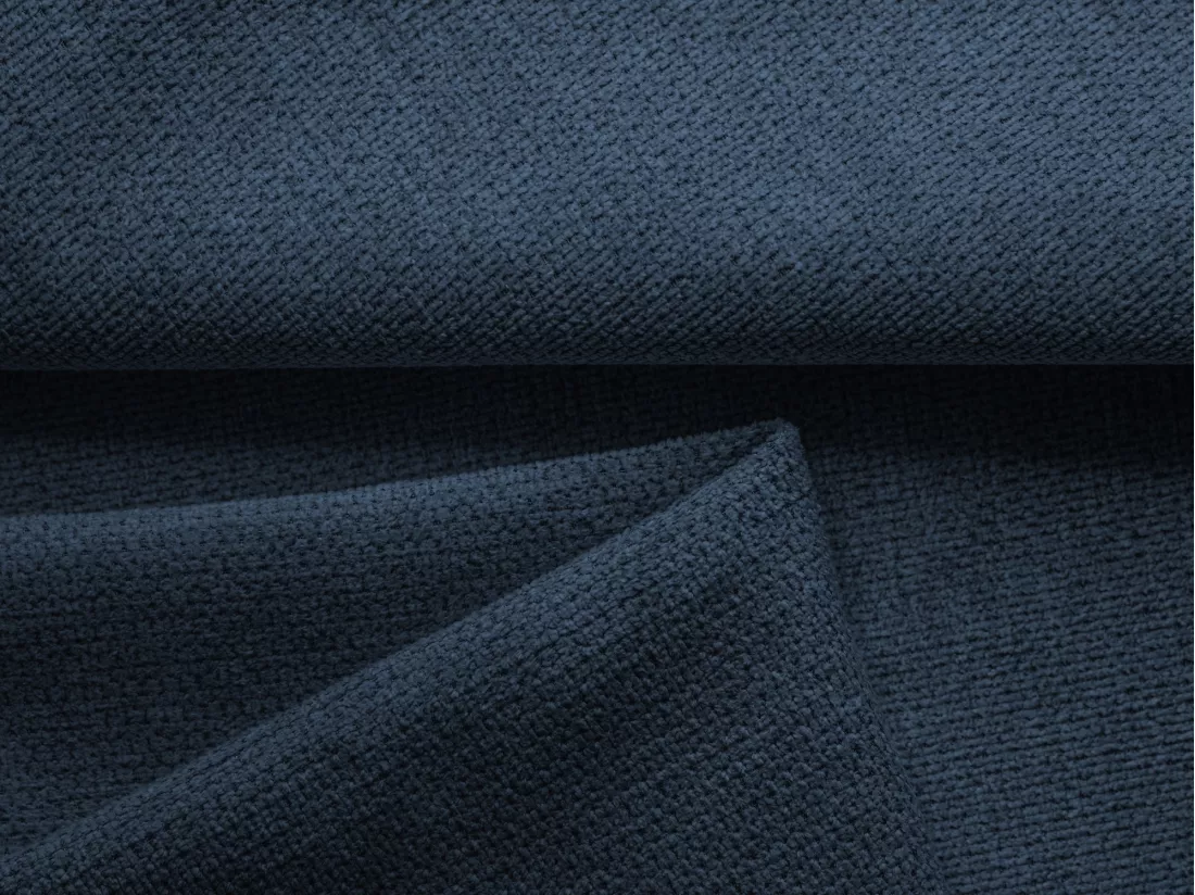Canapé d'angle panoramique convertible en tissu chenille - bleu royal - MALIE