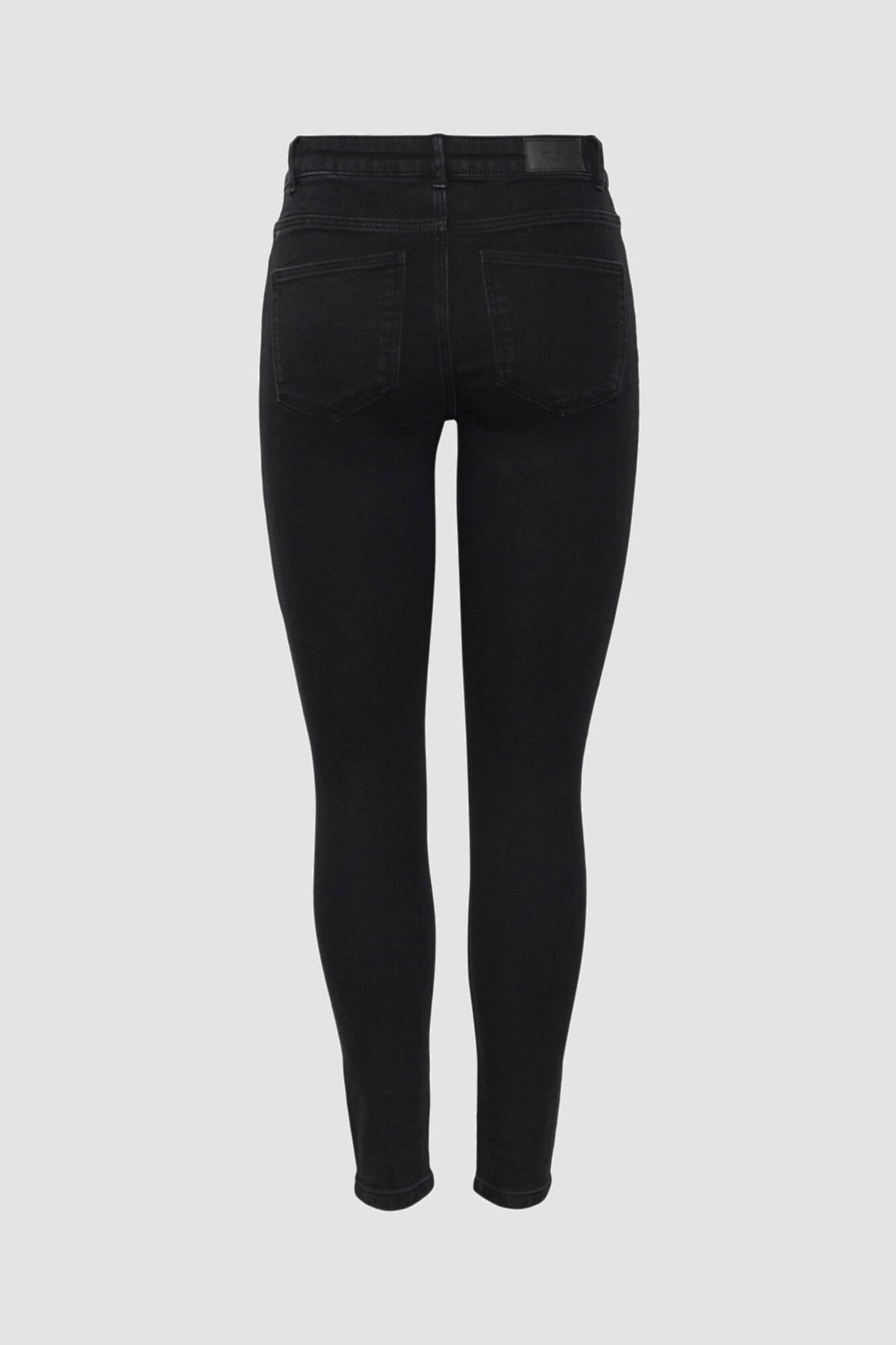Calça jeans básica feminina, cintura regular - preta