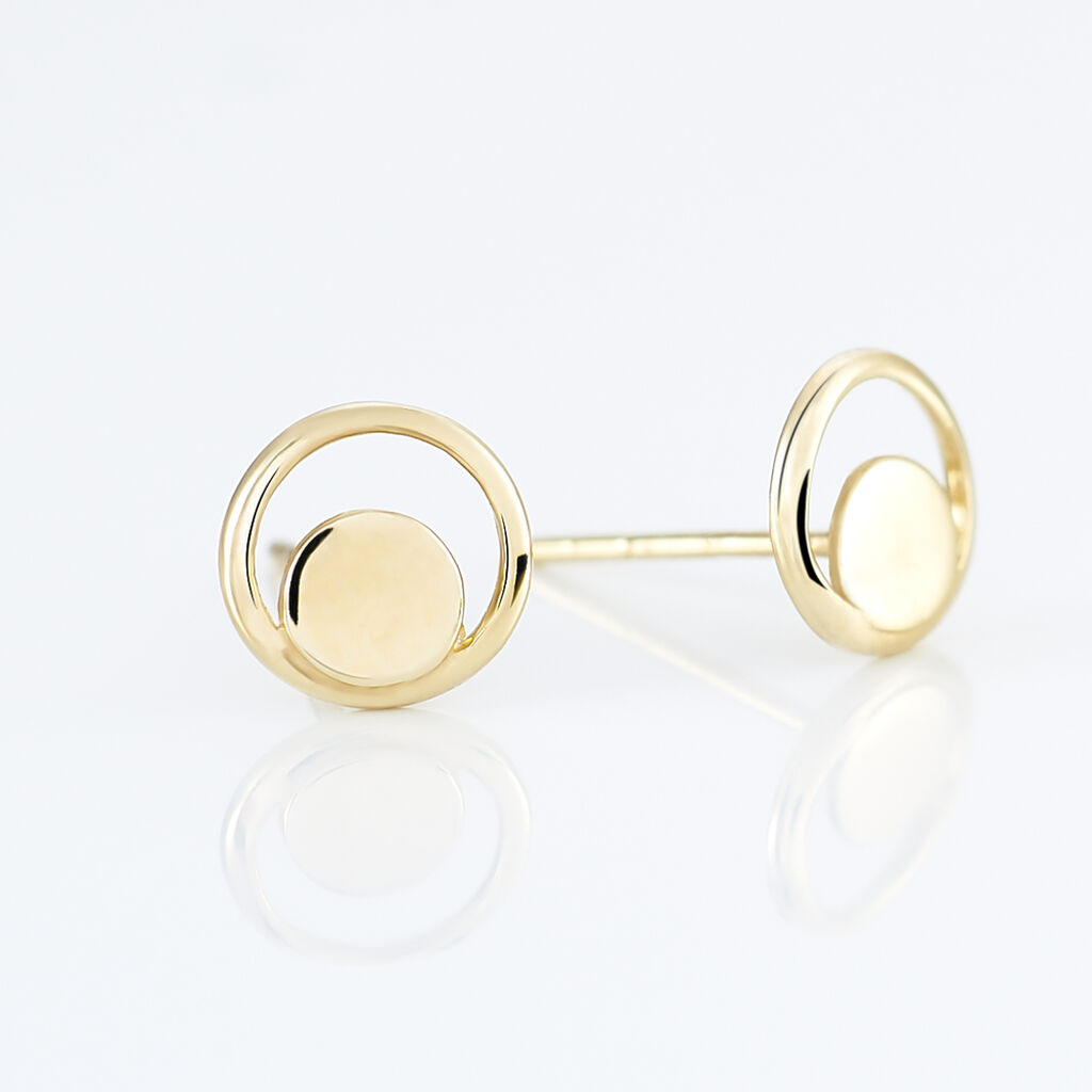 Boucles D'oreilles Puces Berangere Cercle 4 Or Jaune