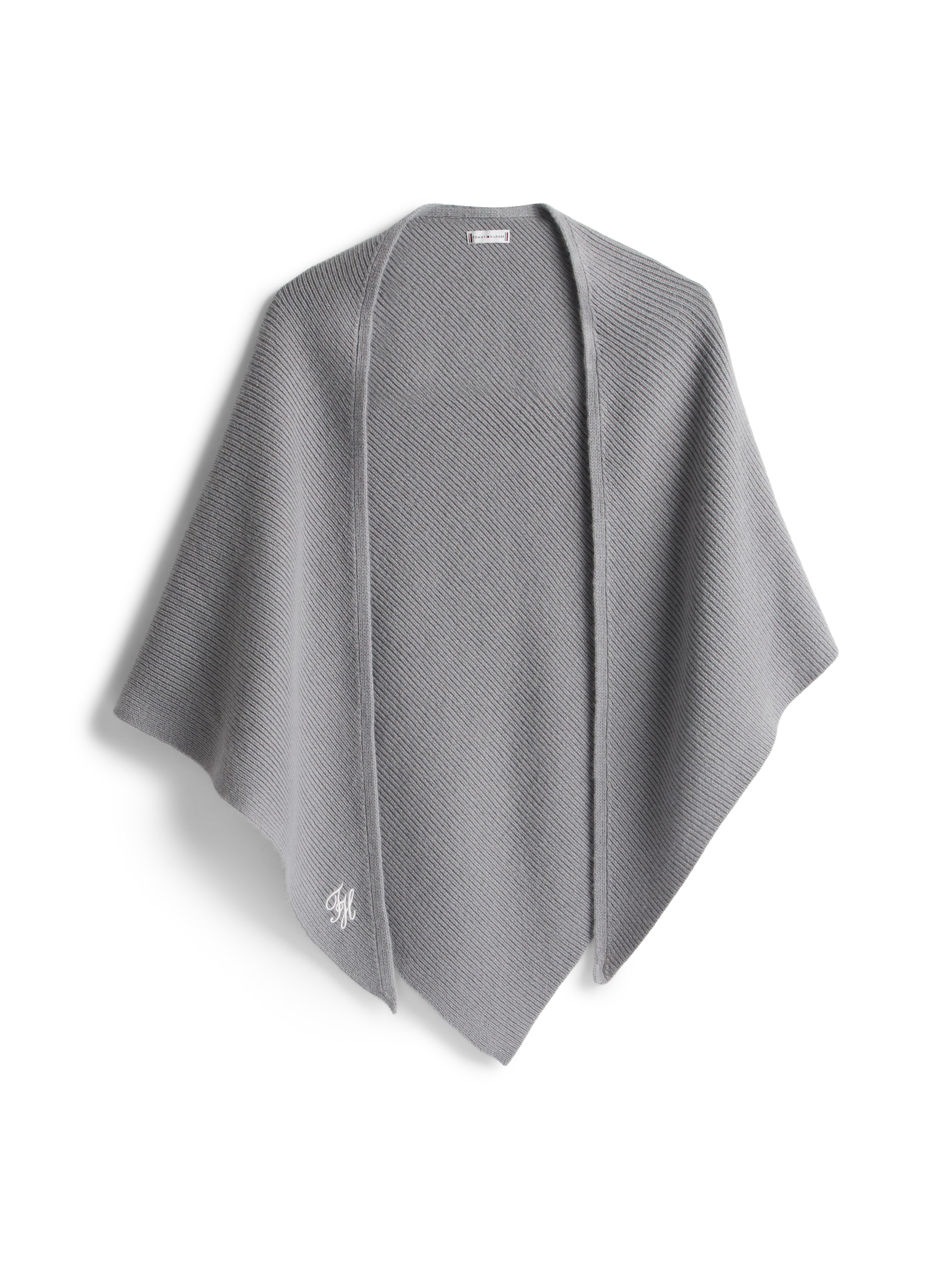 Tommy Hilfiger Dreieckstuch »TOMMY SCRIPT CASH« aus Kaschmirmix mit Logo-Stickerei, Masse 150 x 110 cm
