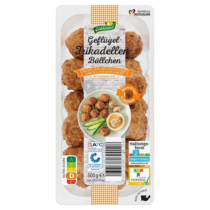 GÜLDENHOF Geflügelfrikadellen 500 g, Frikadellenbällchen