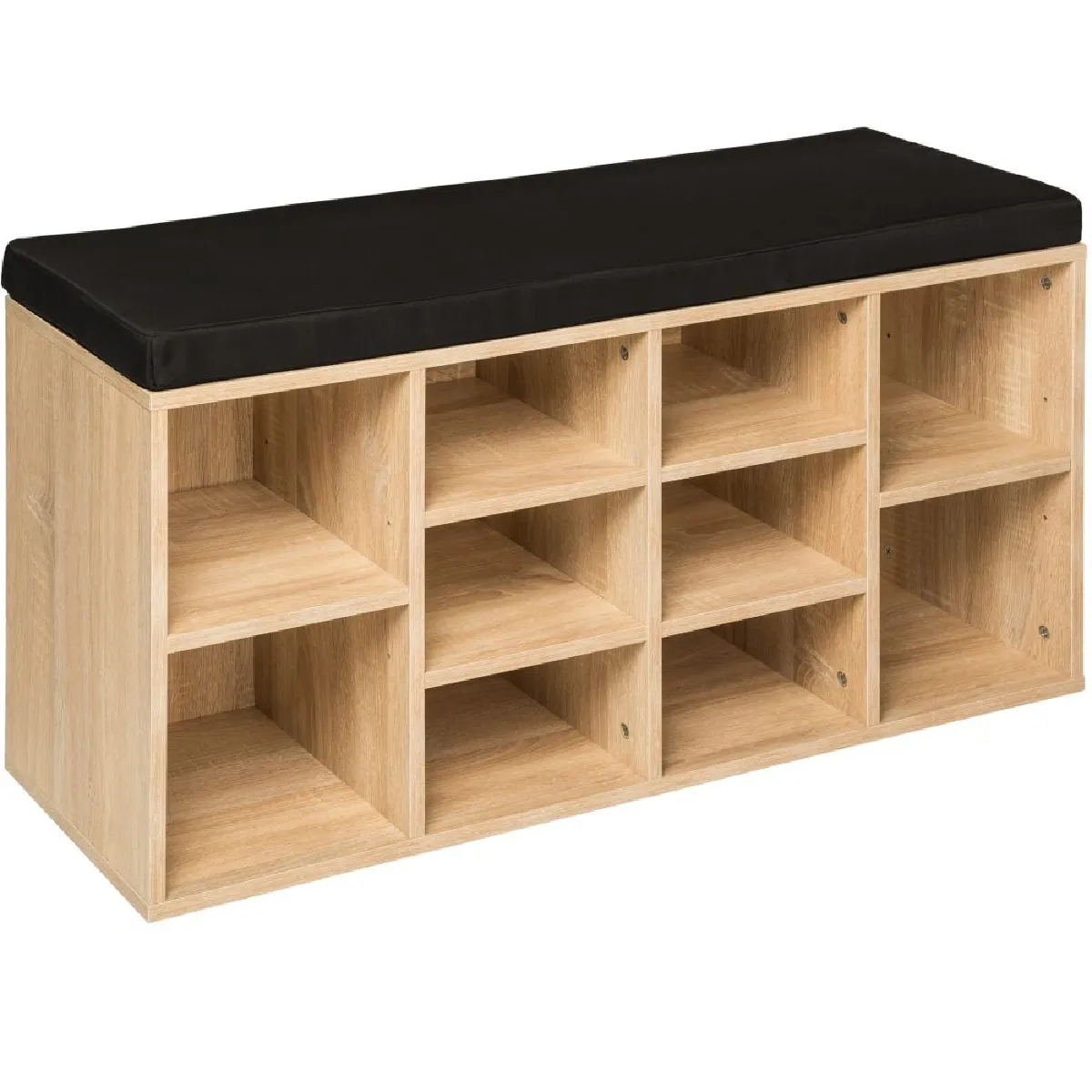 Helloshop26 Meuble à chaussures étagère banc - Noir/Marron