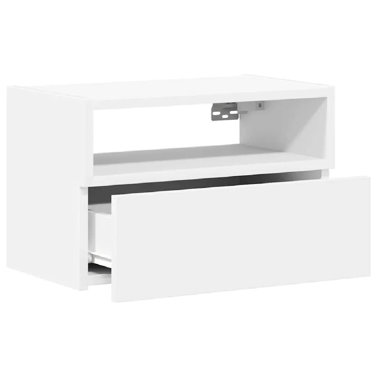 vidaXL Table de chevet murale - Blanc