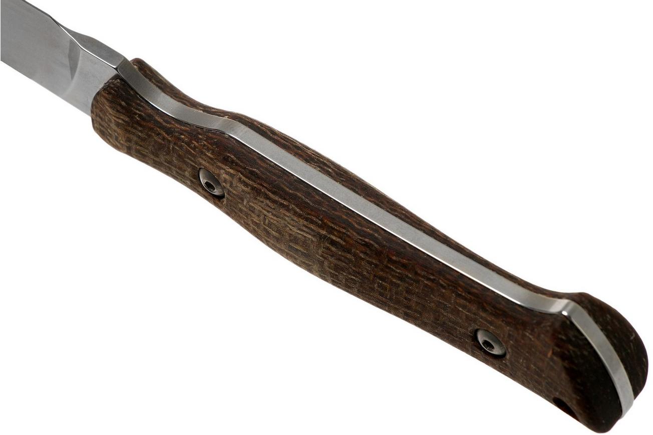 White River Knives Small Game Knife Natural Burlap Micarta jachtmes, Owen Baker Jr. design