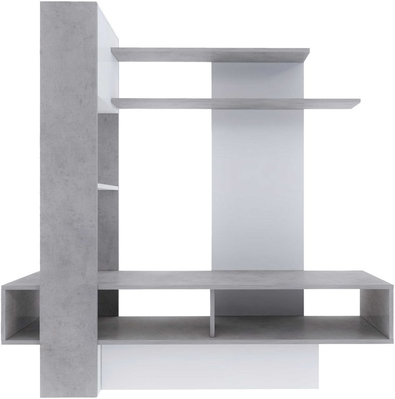 Zerko - Tv-meubel - Betonlook/Wit - Spaanplaat - 140 cm