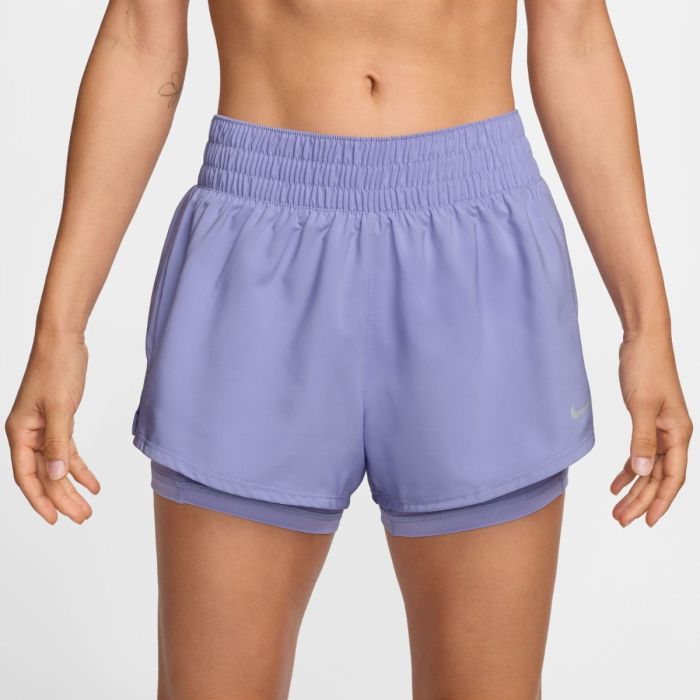 Nike Dame Shorts One Dri-Fit Mid-Rise 2in1 3 Inch Shorts Lilla