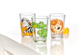 Ritzenhoff & Breker Kindergeschirr Trinkgläser HAPPY ZOO 3er Set je 205 ml