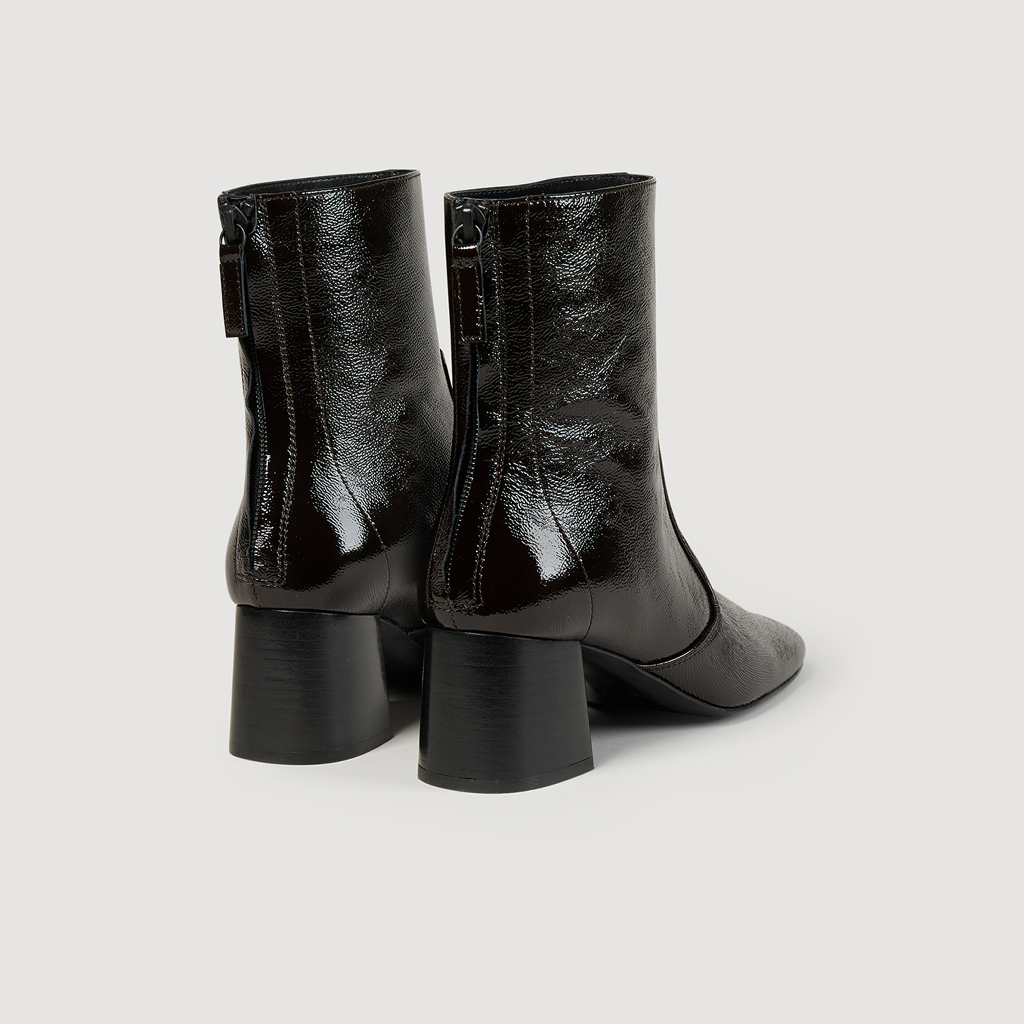 Bottines en cuir craquele