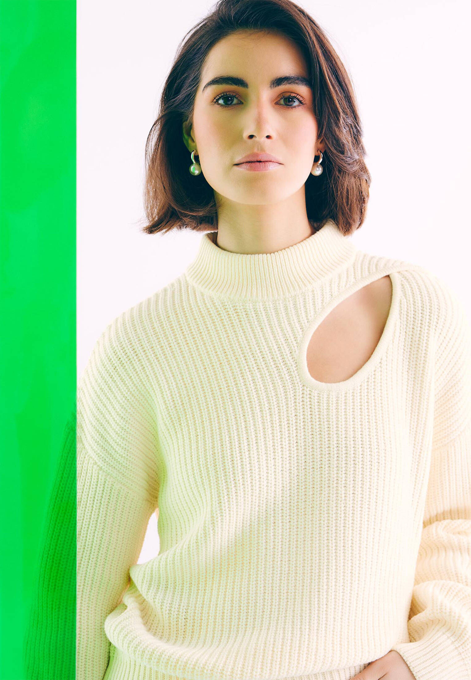 zero| Damen Pullover mit Cut-Out