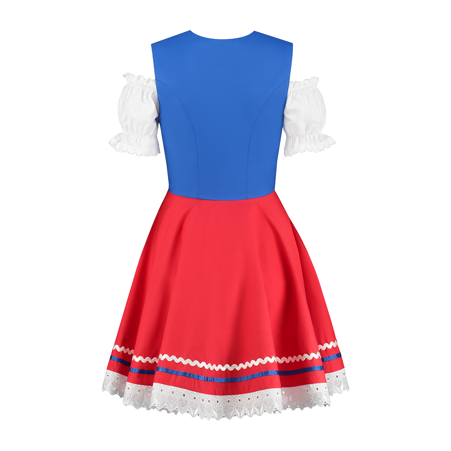 Oktoberfest Dirndl Jurk Oktoberfest Rood Blauw Dames 2 Delig