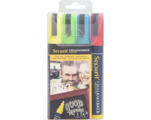 Krijtpotloden, kalligrafiepunt 2-6 mm, diverse kleuren, 4 kleuren