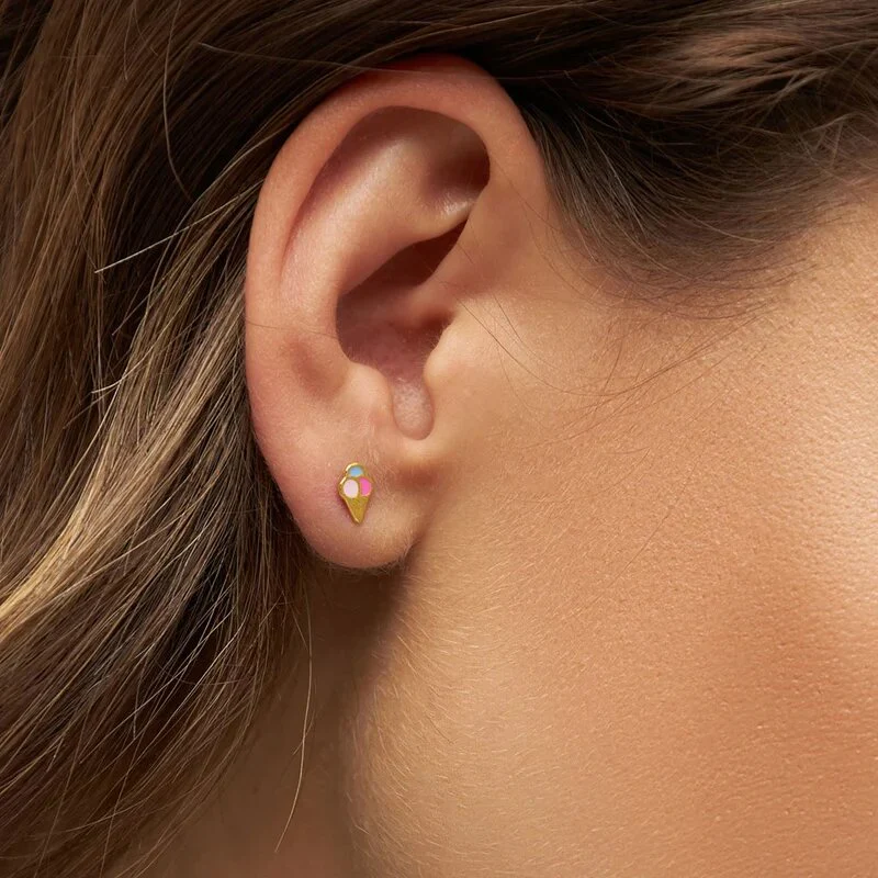 LULU Copenhagen  Isvaffel ørering - forgyldt