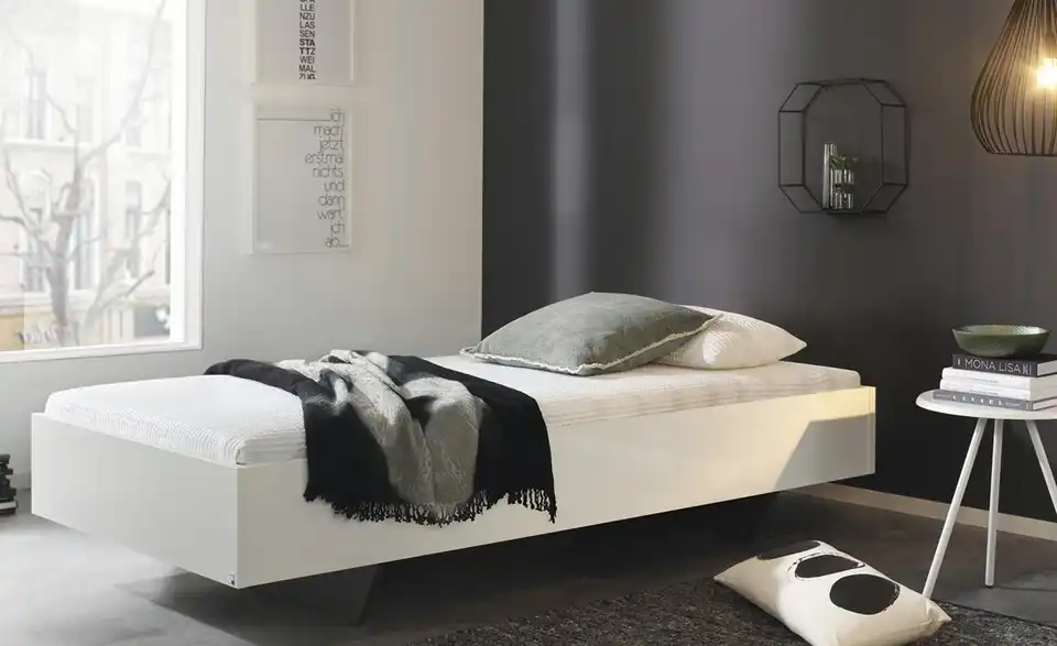 Futonbett Phoenix Weiß, Hochglanz 90 cm