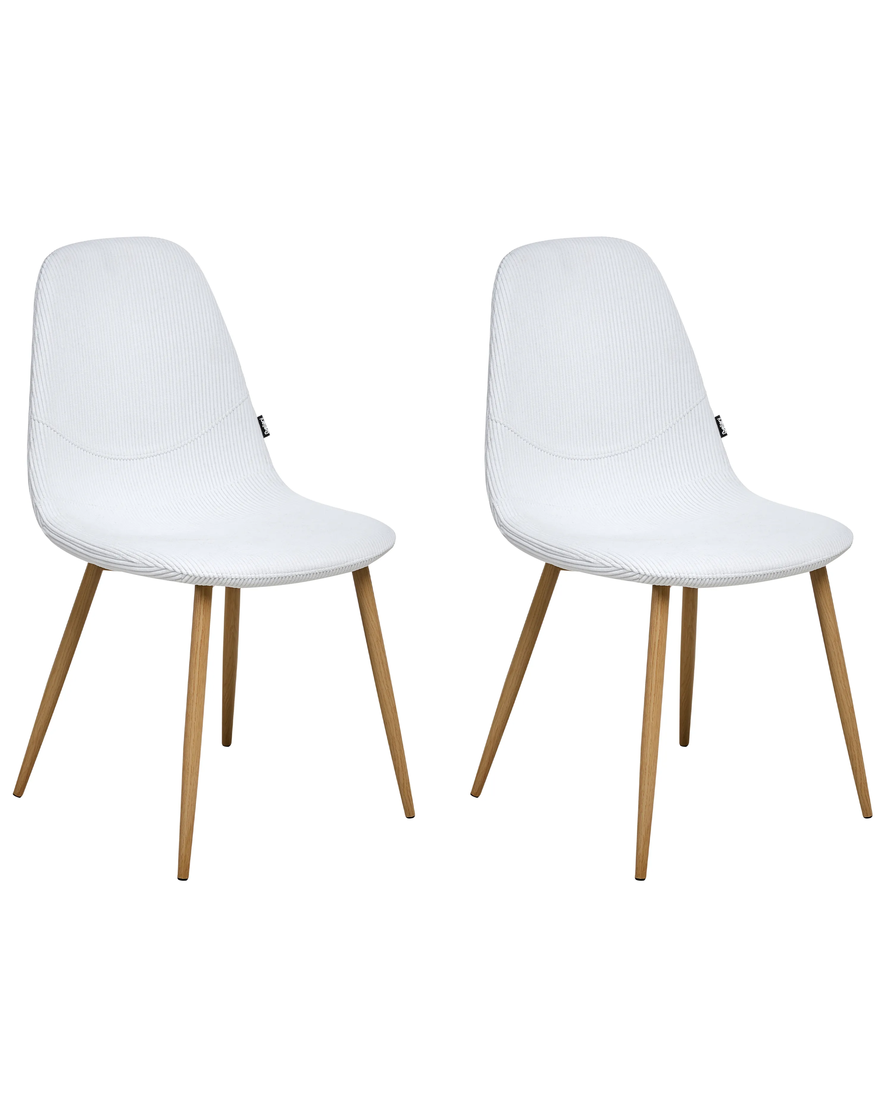 Set van 2 eetkamerstoelen HILDEN Corduroy Wit
