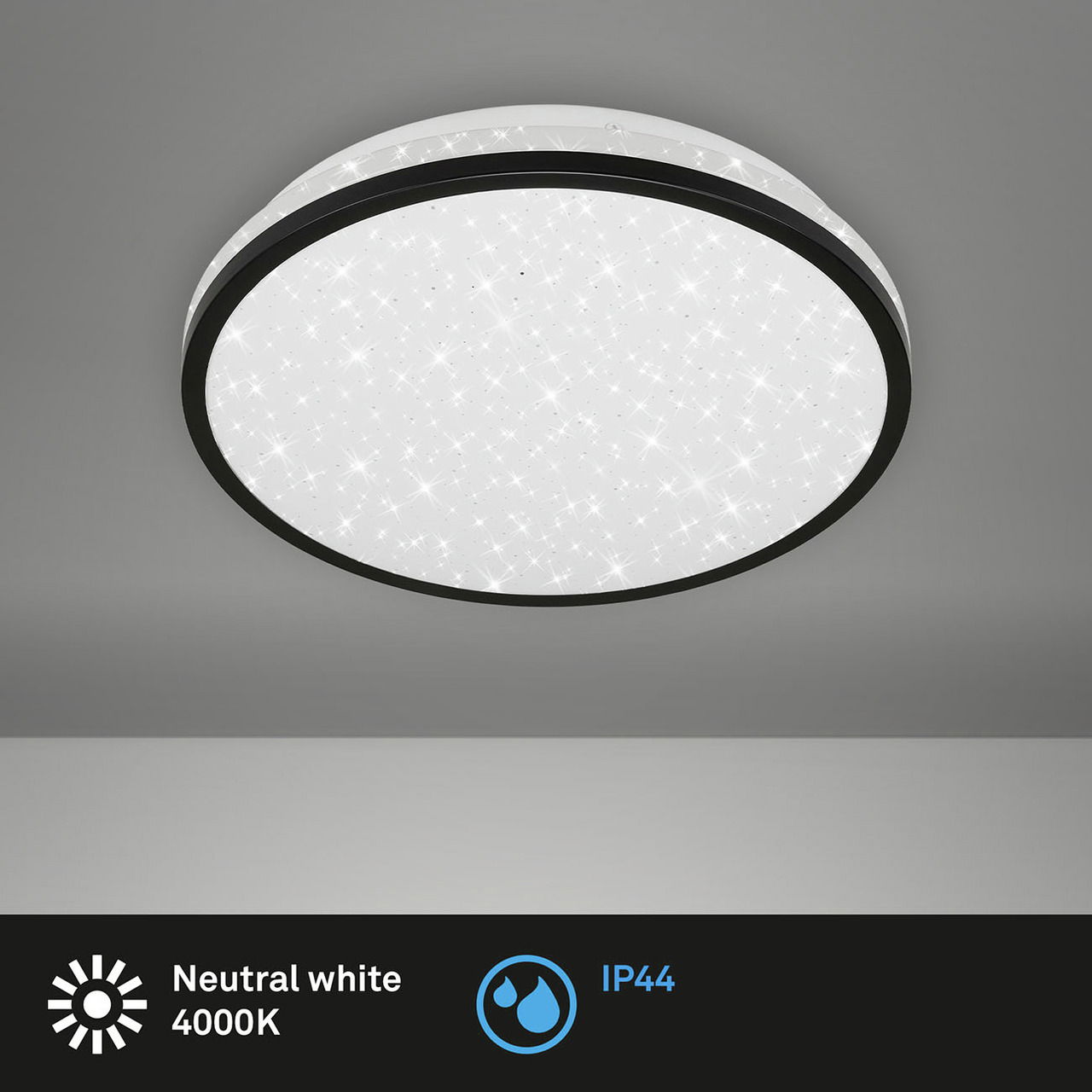 Briloner LED Bad-Deckenleuchte ACORUS BLACK