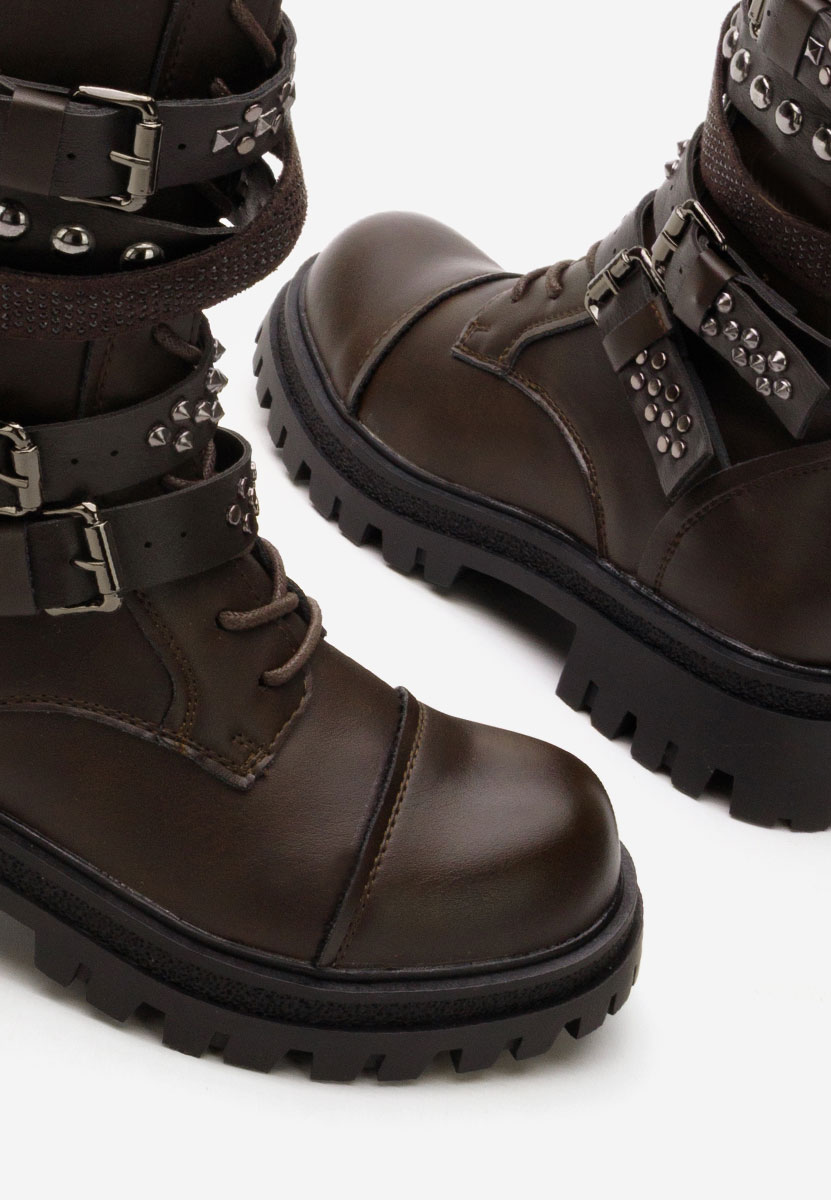 Bottines hautes femme brunes Dominia