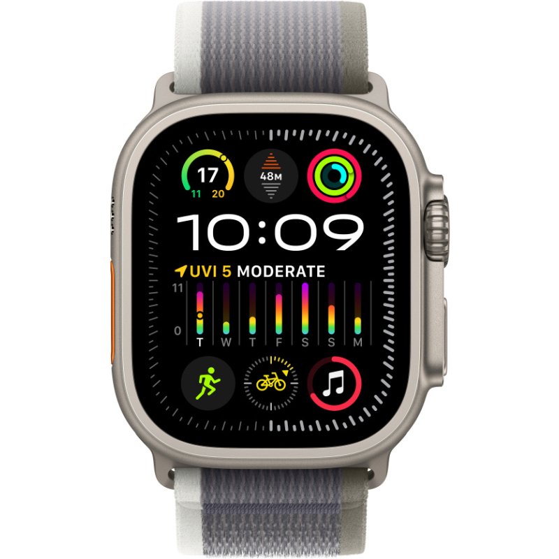 Apple MT5Y3ZM/A accessoire intelligent à porter sur soi Bande Vert, Gris Nylon, Polyester recyclé, Titane, Spandex