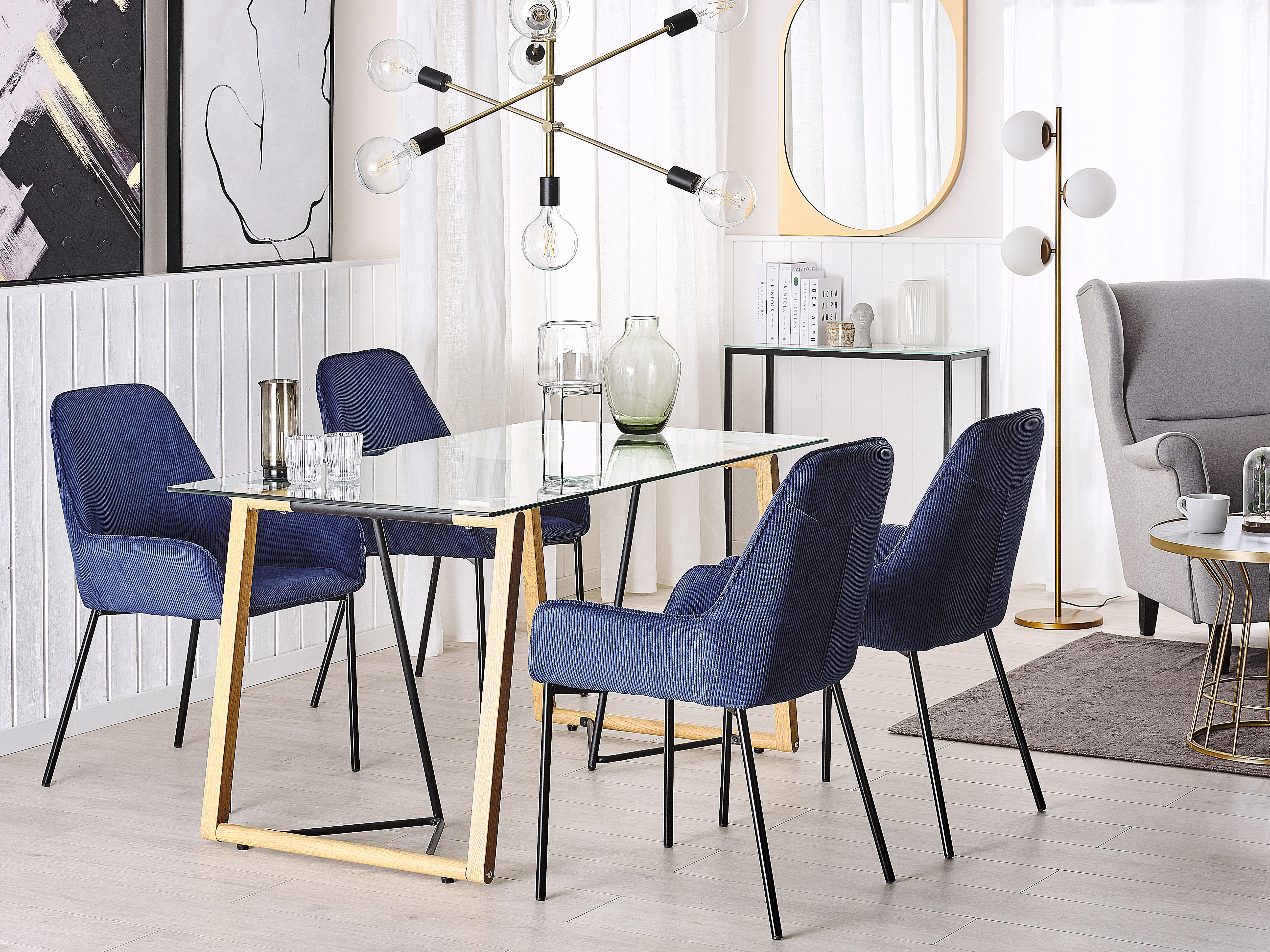 Eettafel TACOMA Lichtbruin 80 cm Veiligheidsglas 140 cm