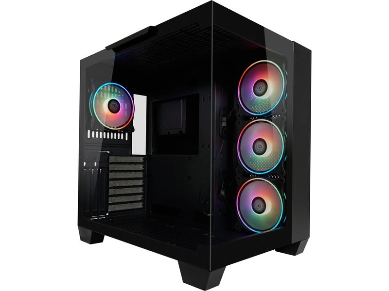 LC-Power PC-Gehäuse Gaming 809B Dark Storm_X Midi-Tower-Gaming-Gehäuse mit Seitenfenster