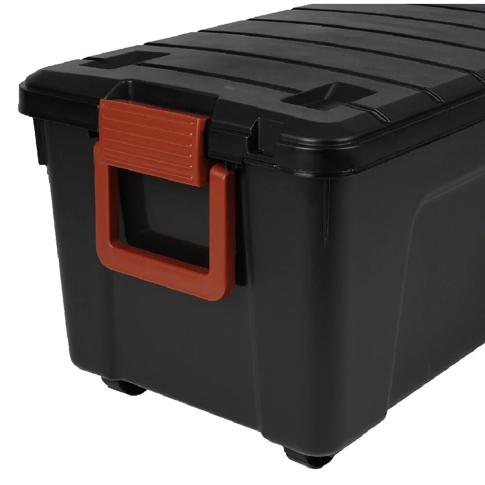 Box de rangement brico 4 roulettes fermeture à clips 75L
