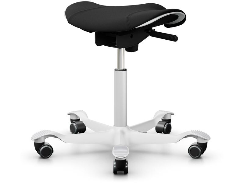 HÅG Drehstuhl Capisco Puls 8002 Schwarz / Weiss Klassischer Hocker für Homeoffice oder Büro