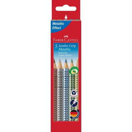 Faber-Castell Buntstift Jumbo Grip Metallic, 5 Stück