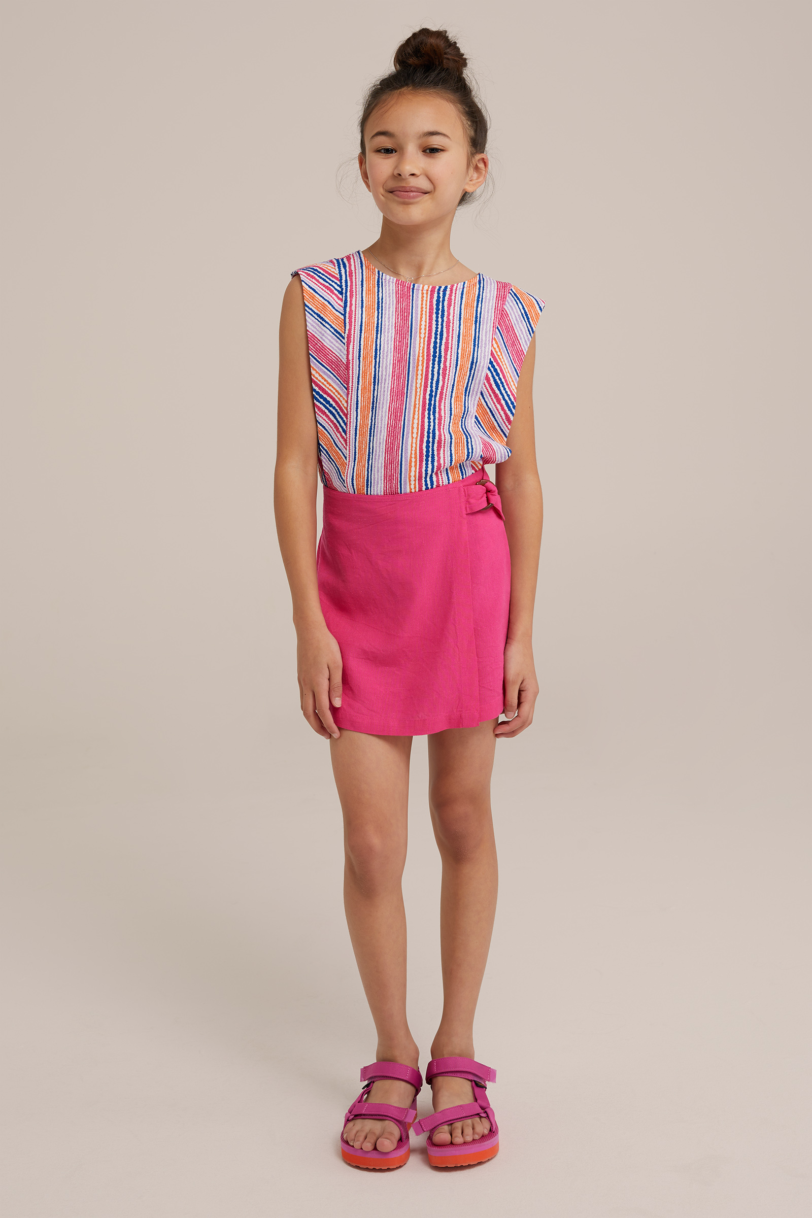 Meisjes skort WE Fashion Felroze