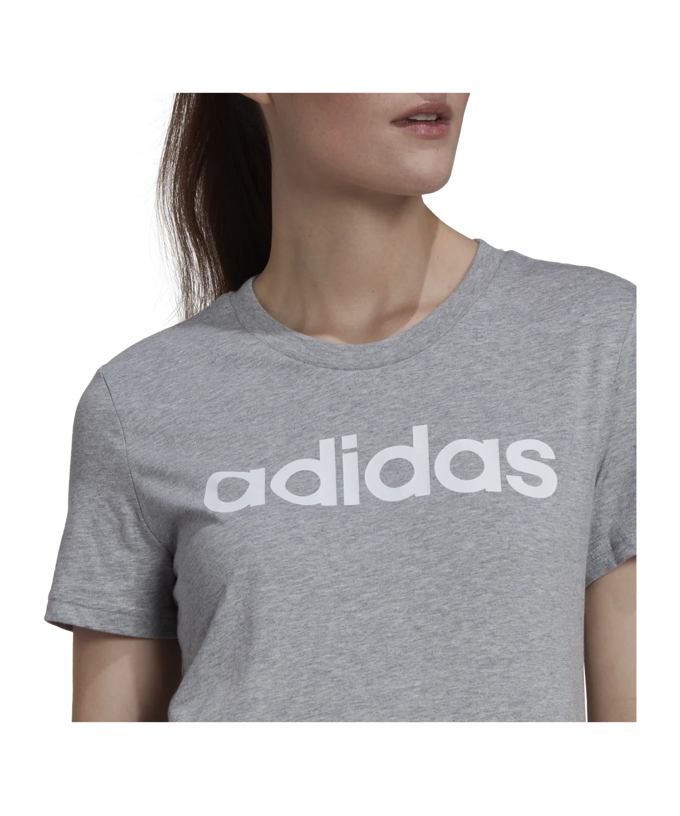 adidas Essentials Slim Logo Tee Grey