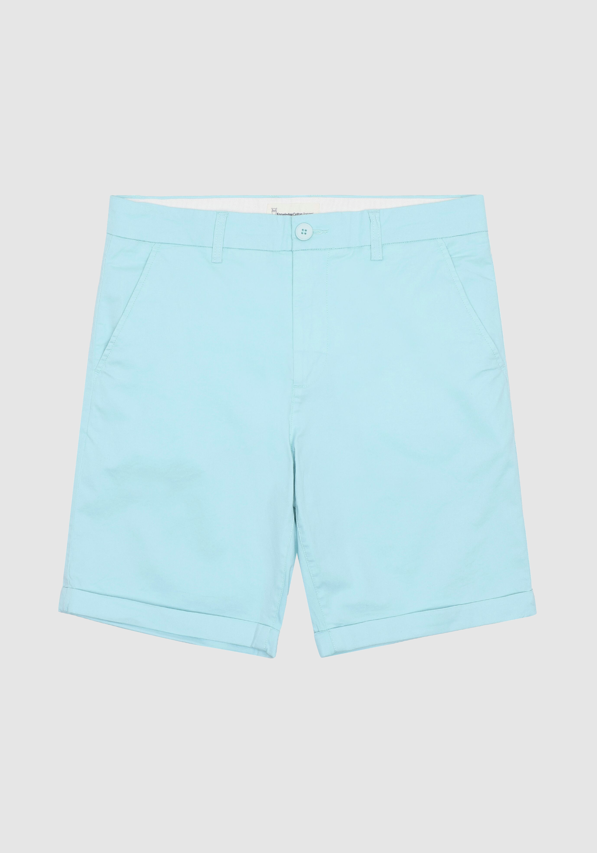 Knowledge Cotton Apparel Chino-Shorts Chuck Regular Poplin Aqua-Esque
