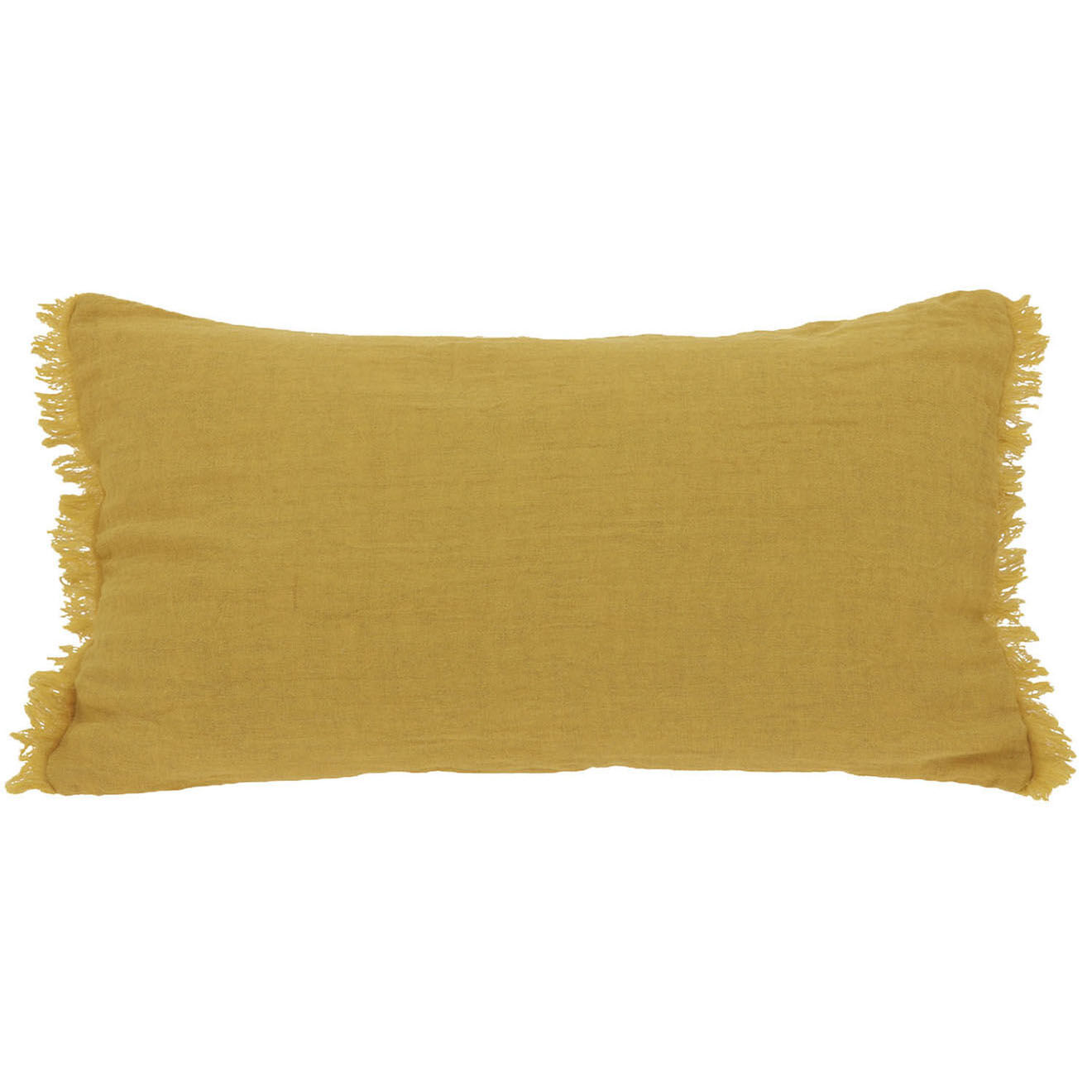En Fil d'Indienne Housse de coussin Étamine ocre - 45x100 cm