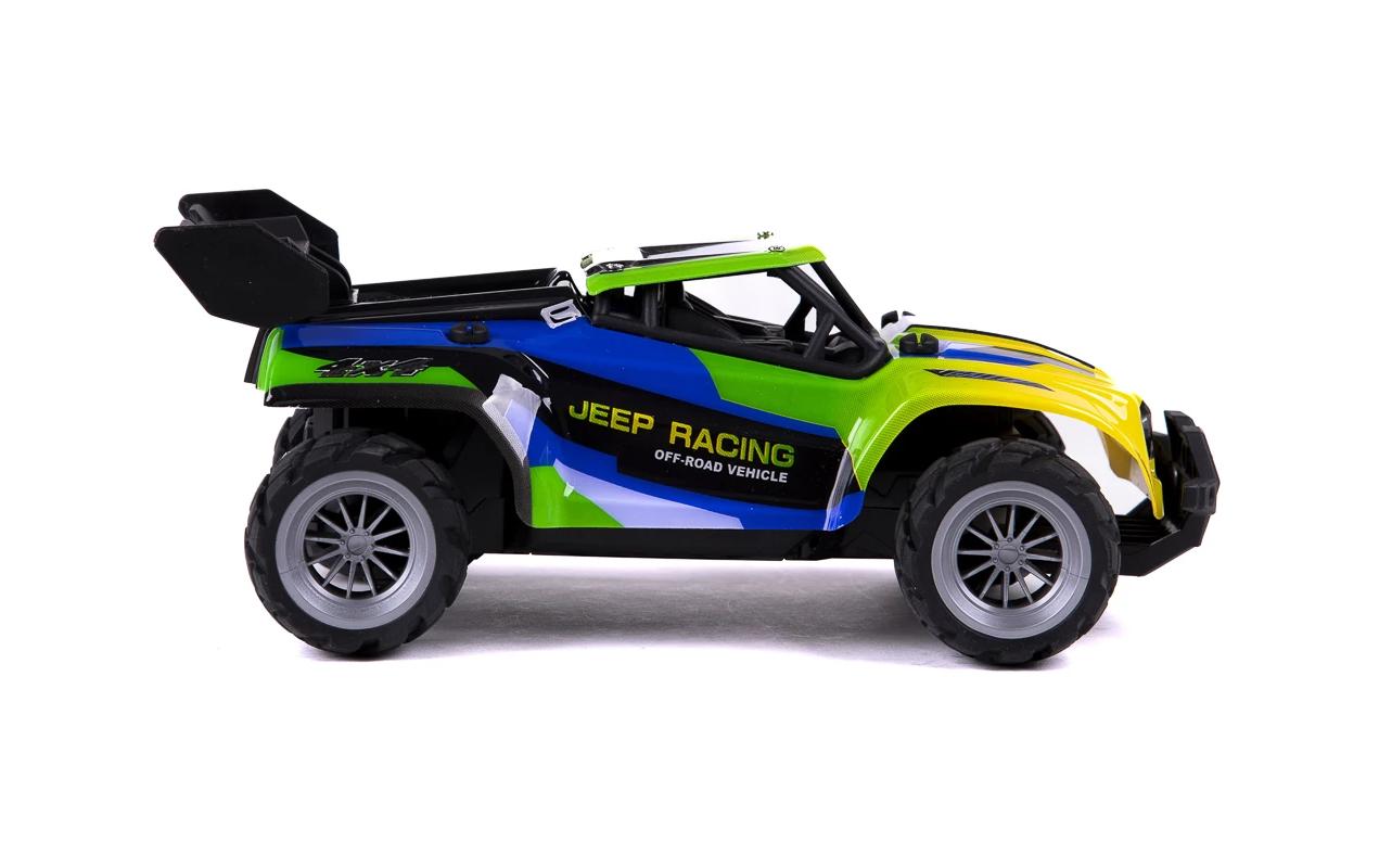 Buggy Jeep Racing Blau/Grün, 1:18Akku-Betriebenes RC Auto für Kinder ab 6 Jahren