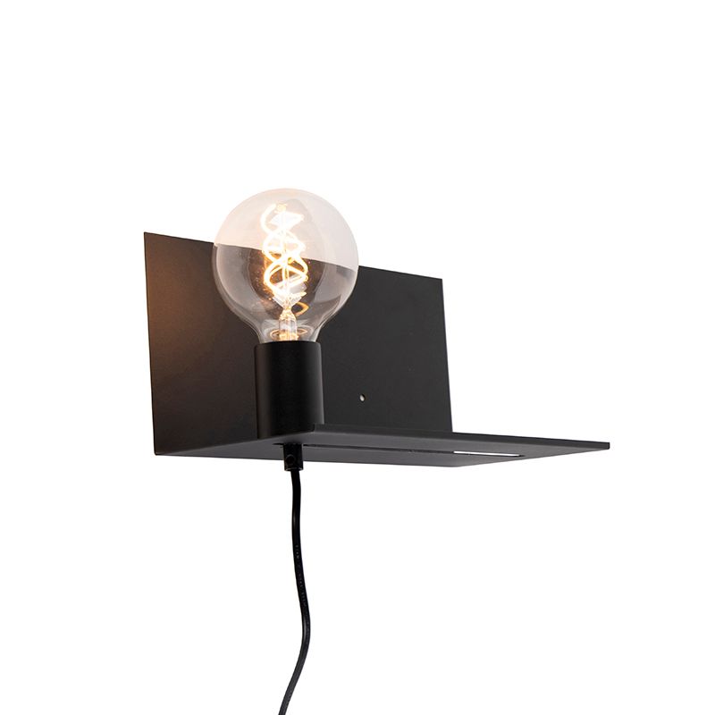 Moderne wandlamp zwart verstelbaar - Muro