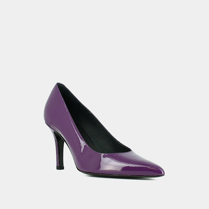 Escarpins à bouts pointus  en cuir vernis violet