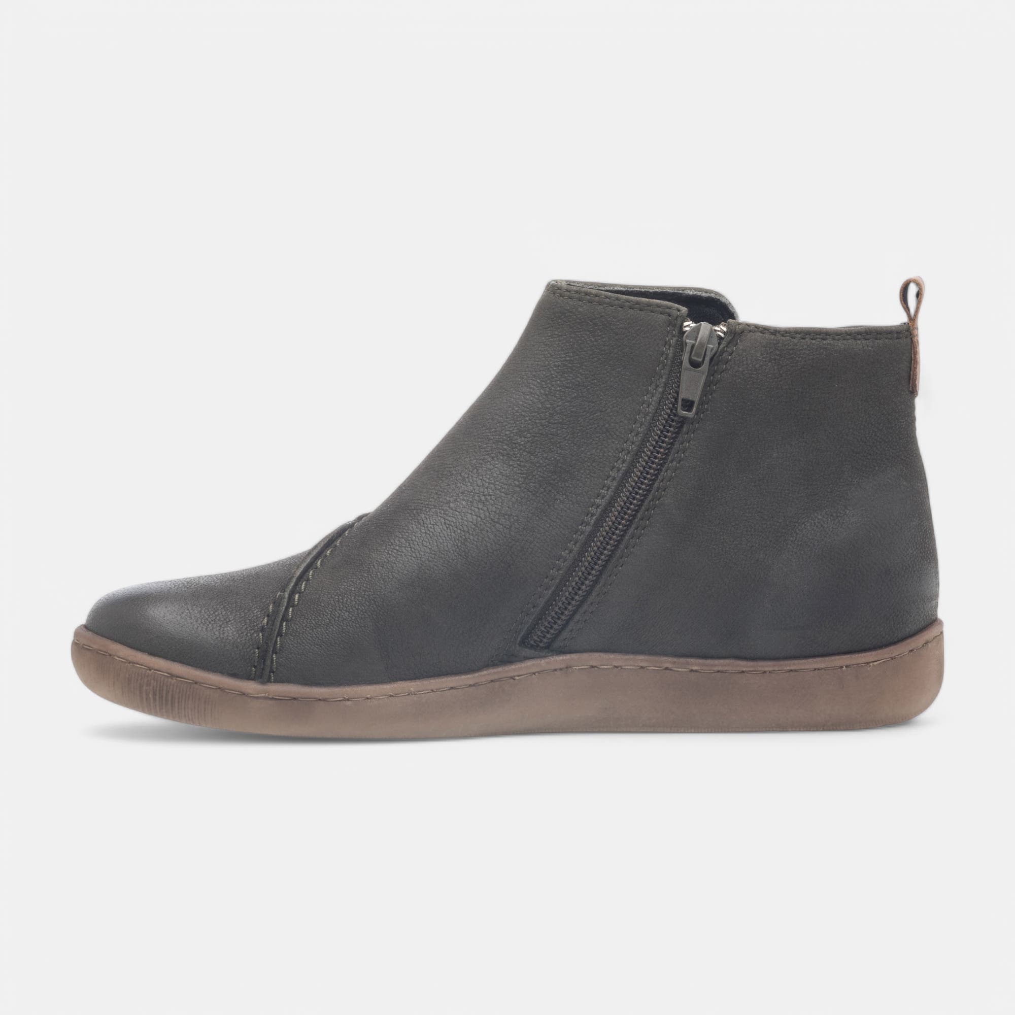 Bottines Femme en cuir kaki