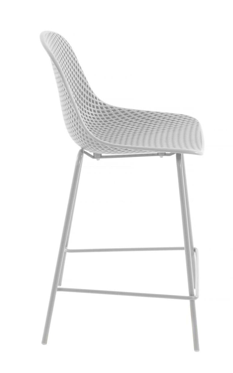 Kave Home Outdoor Barstuhl QUINBY 4er Set 65 cm weiß
