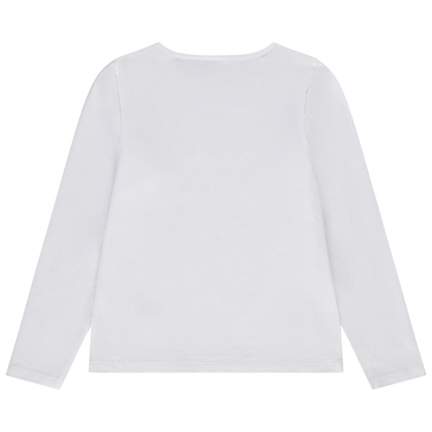 T-shirt manches courtes en jersey avec print fantaisie pour fille - Blanc