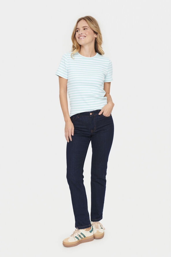 Saint Tropez AsterSZ SS Stripe T-Shirt Pastel turquoise