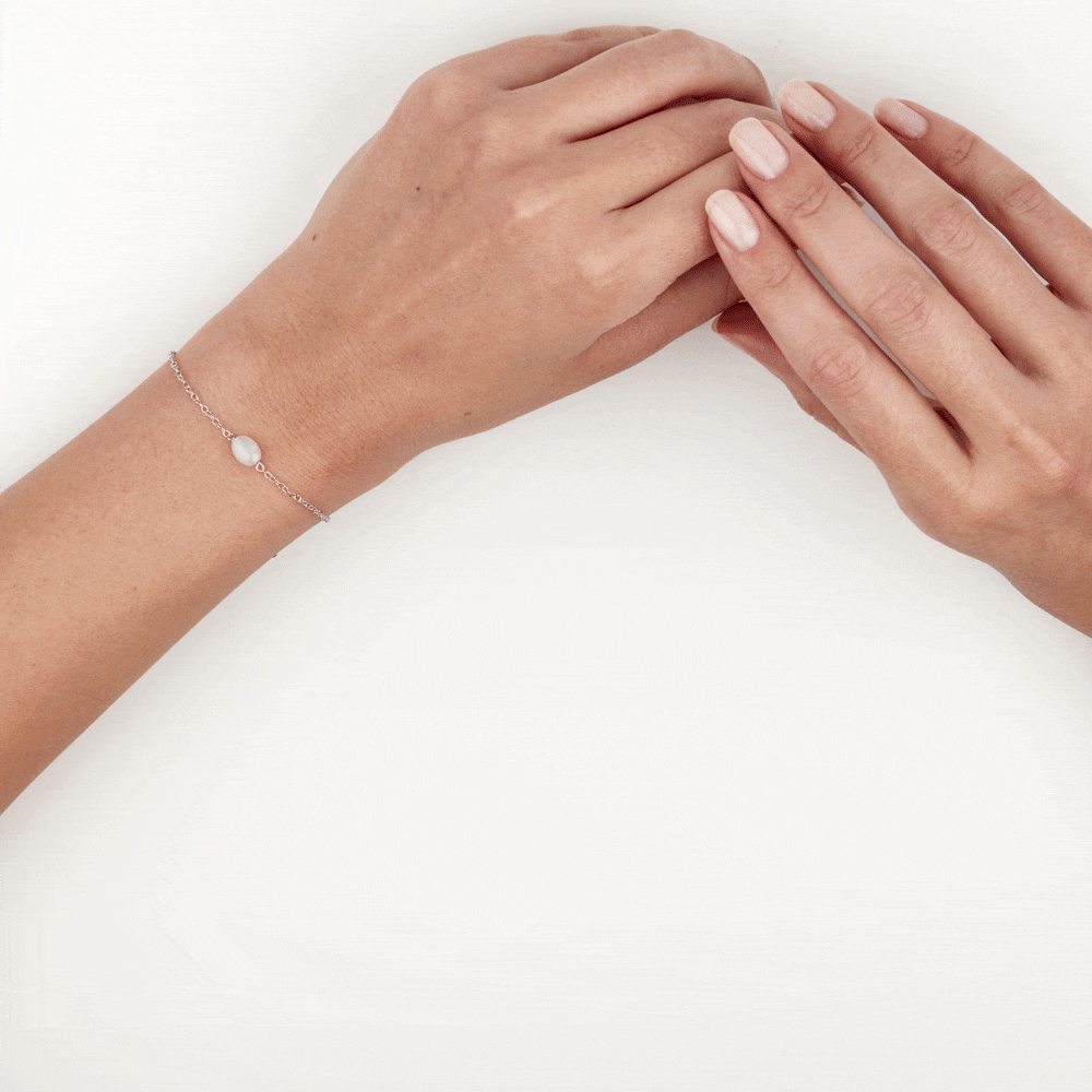 Bracelet Evren Argent Blanc Pierre De Synthese