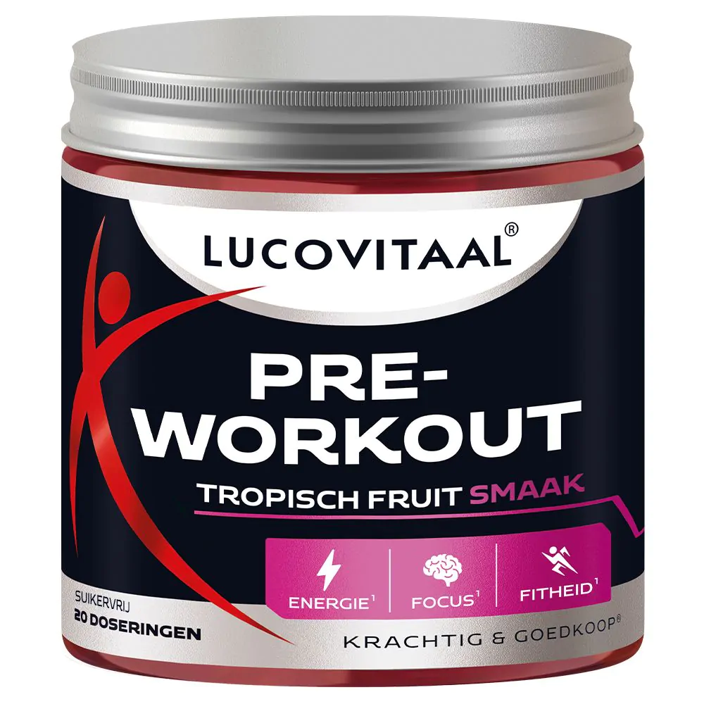 Pre-Workout Tropisch Fruit smaak - 200 gram (THT 03-2027)