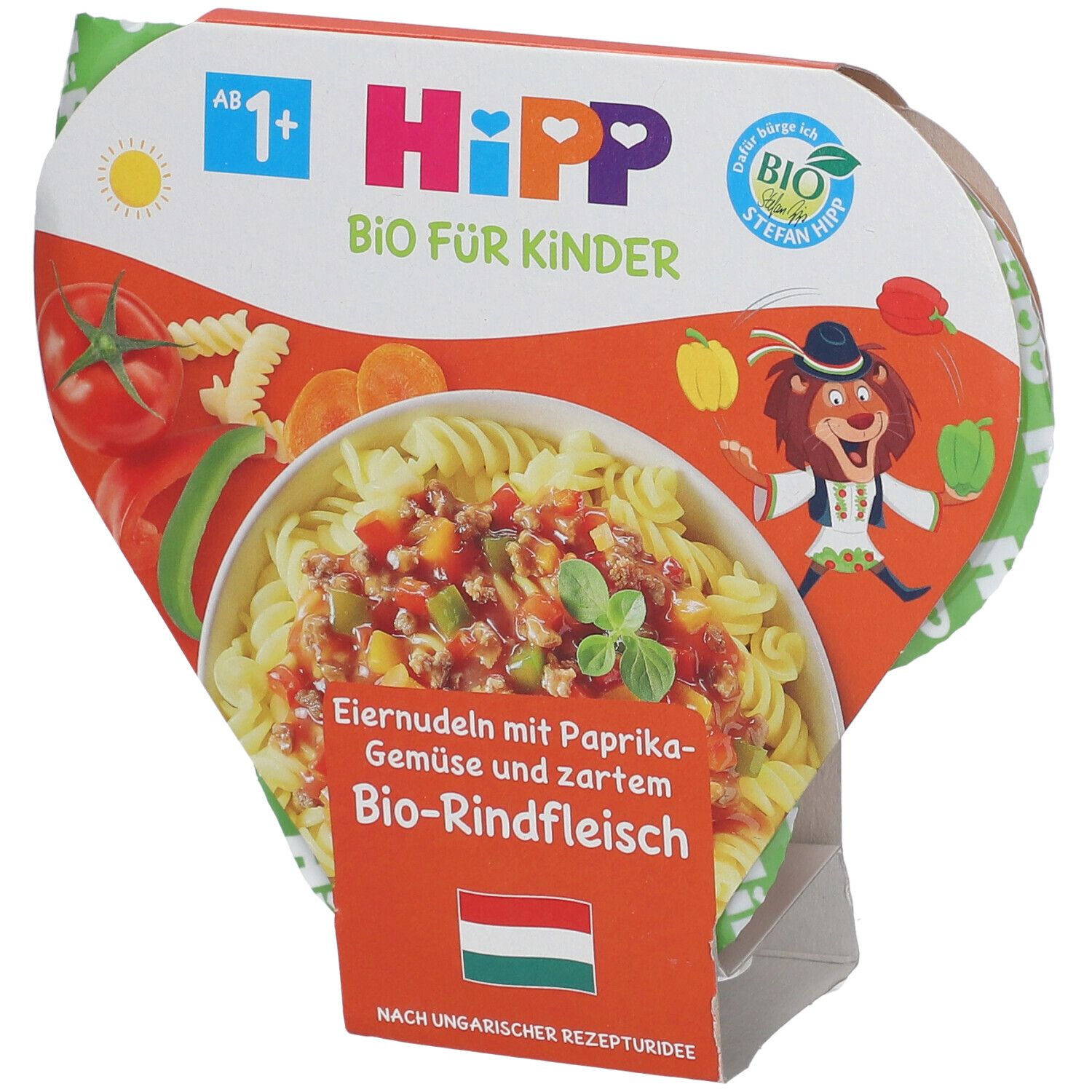 HiPP Eiernudeln mit Paprika-Gemüse und zartem Bio-Rindfleisch