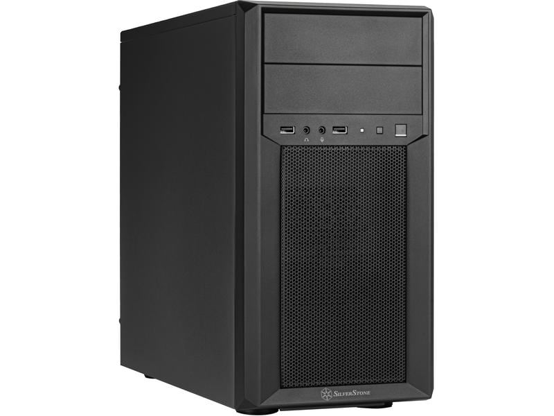 SilverStone PC-Gehäuse Fara 313 Kompaktes Micro-ATX-Tower-Gehäuse mit voller Kompatibilität in Bezug auf Speicherlaufwerke