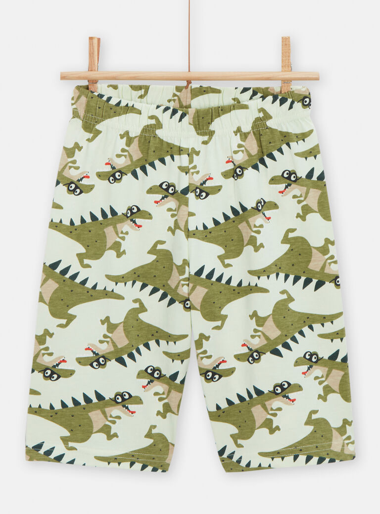 Pyjama vert imprimé dinosaure pour garçon