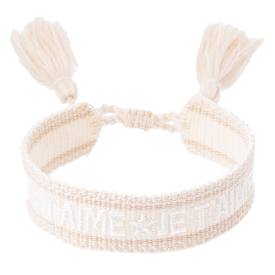 DARK Woven Friendship Bracelet Je T'aime Vanilla