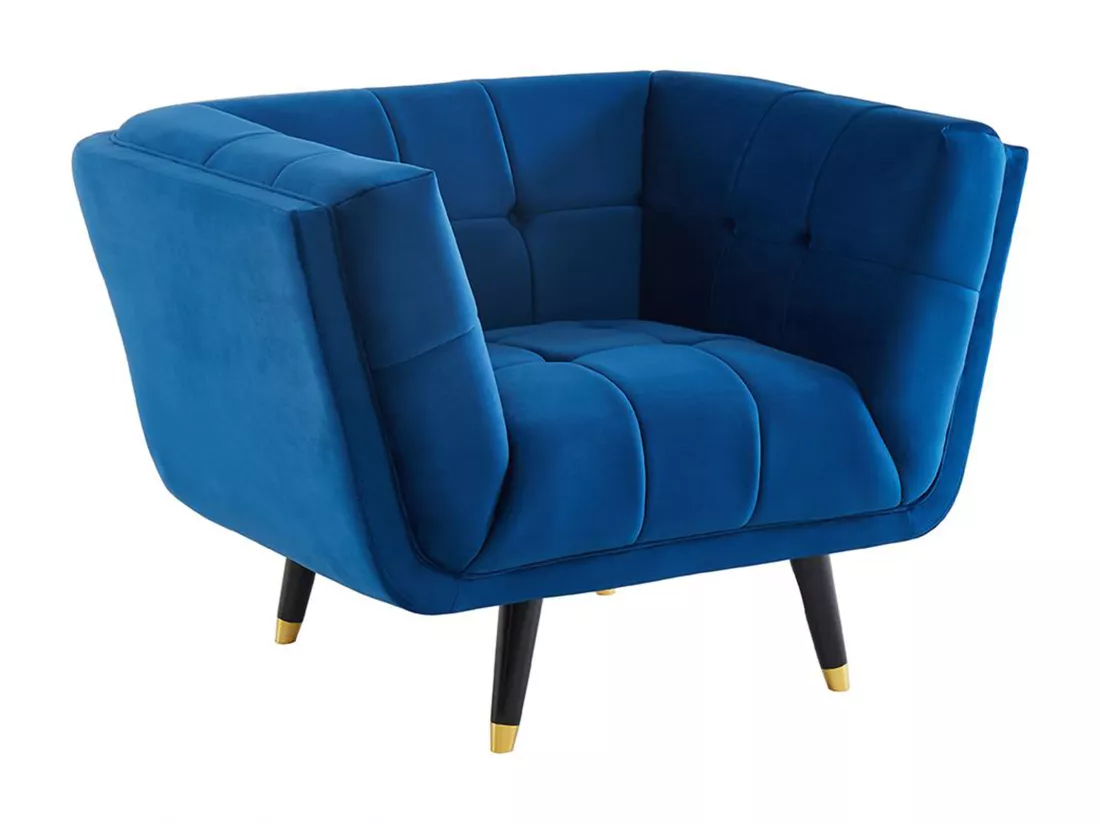 Fauteuil SAMANTHA II en velours - Bleu nuit