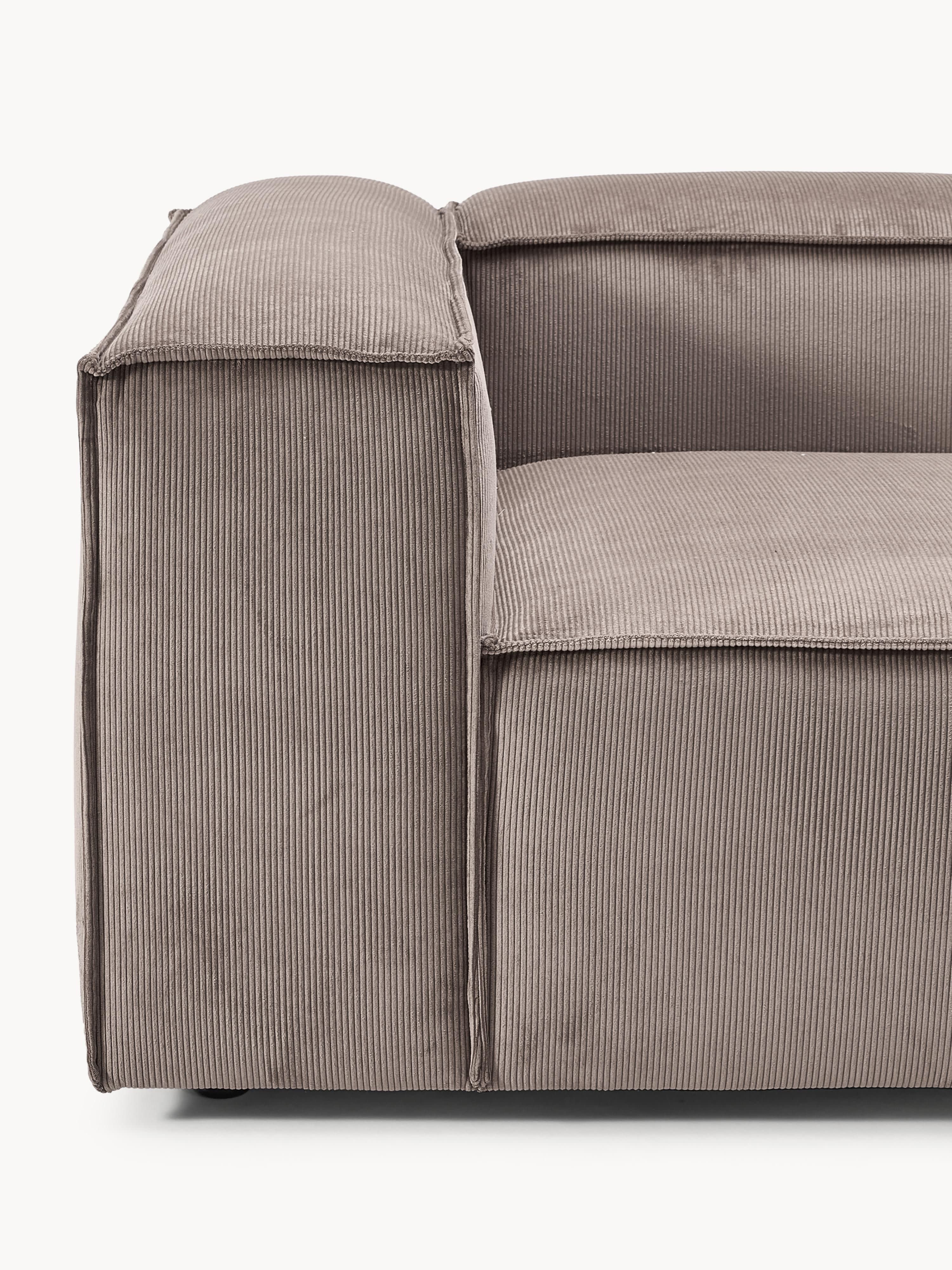 Modulaire bank Lennon (4-zits) van corduroy met poef (links/rechts)
