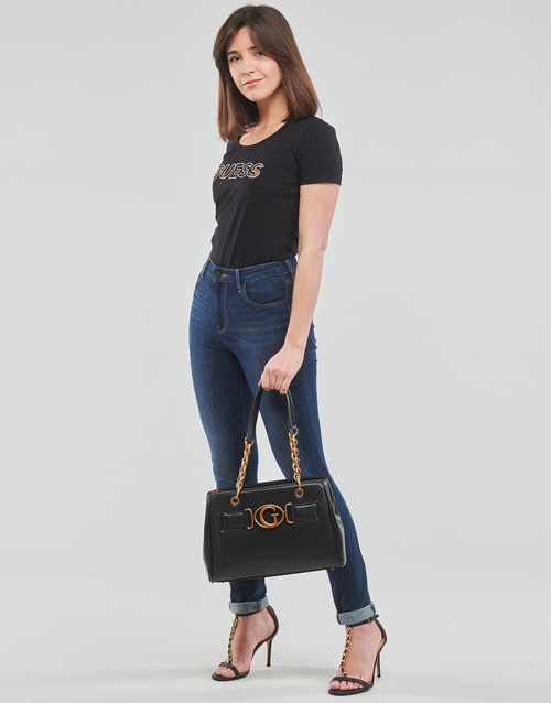 Guess - SS RN MESH LOGO TEE - Noir