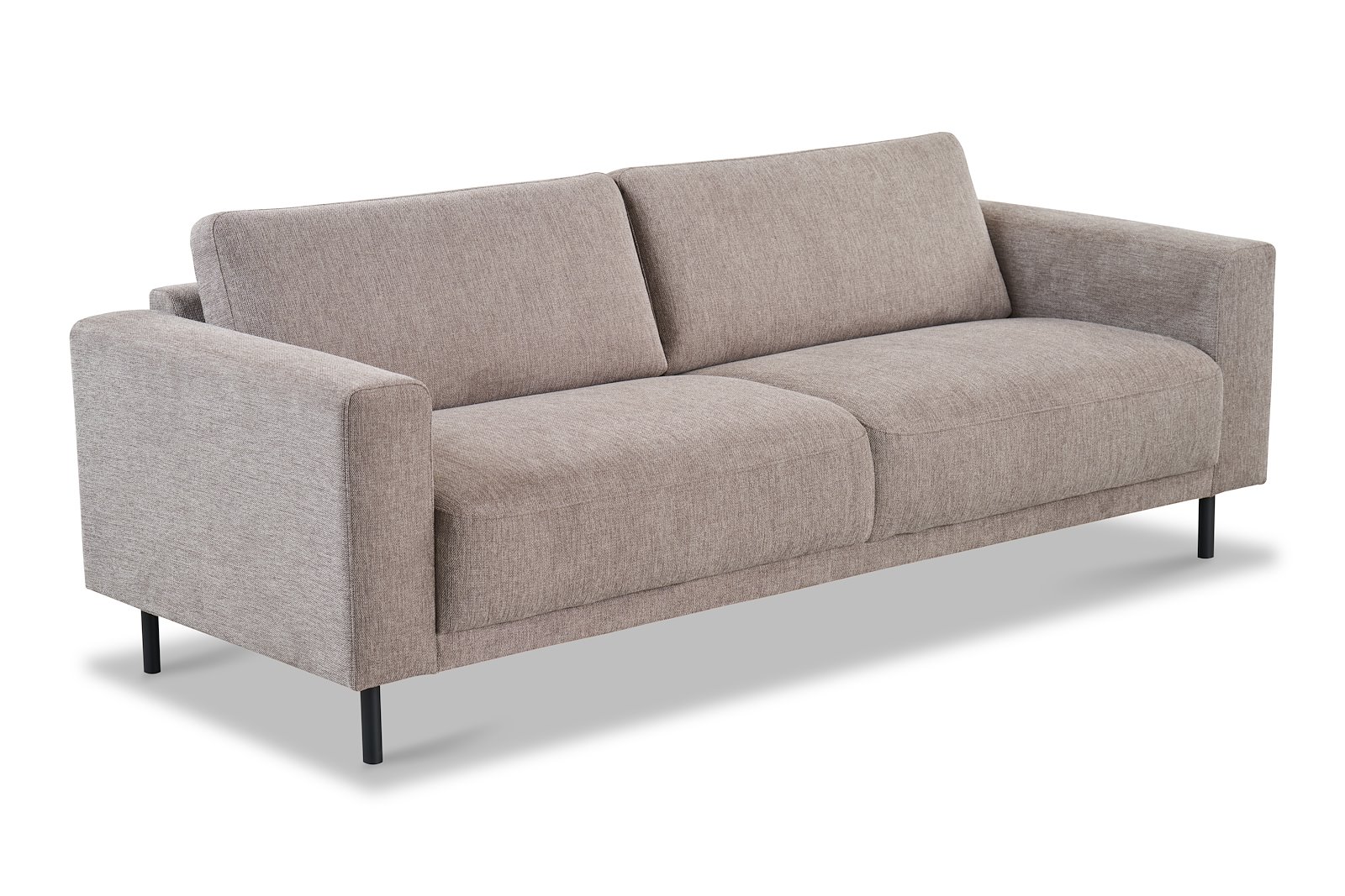 Portland 3-seter Tekstil Brego 34 Stone med sorte ben