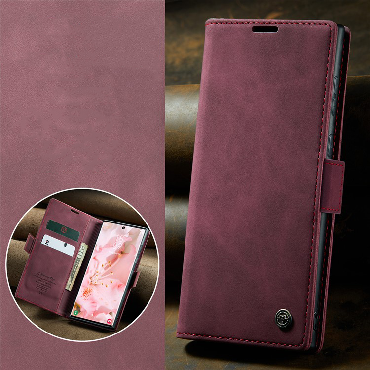 Samsung Galaxy S24 Ultra Leder Tasche Flip Wallet Etui mit Kartenfächern - Rot