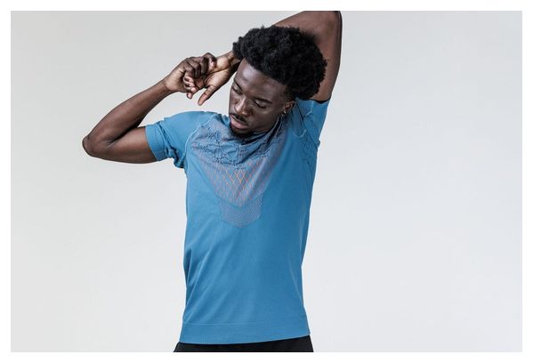 T-shirt de Running X-Bionic Twyce Run Bleu Orange Homme